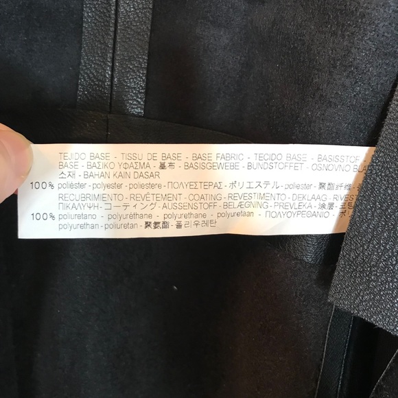 Zara Faux Leather Draped Open Front Jacket - Picture 8 of 8